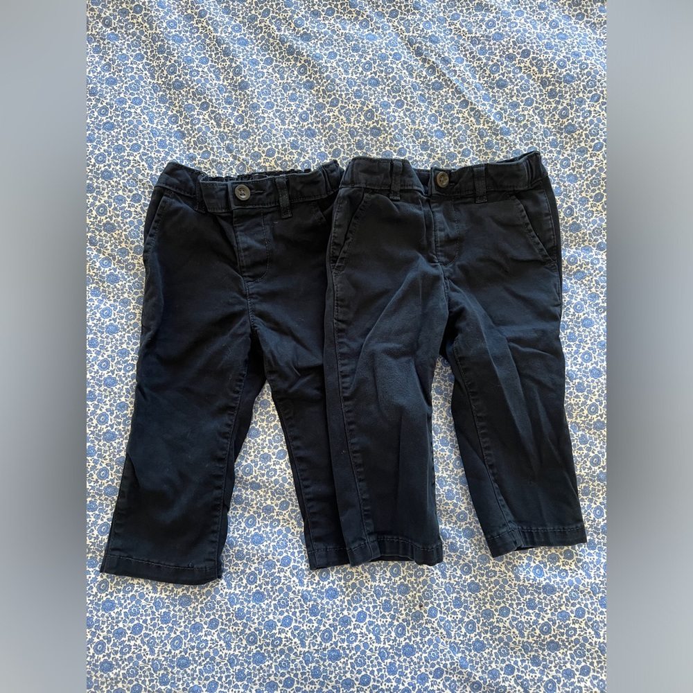 2 pairs 12-18 month Children’s Place Navy Stretch Chino Pants